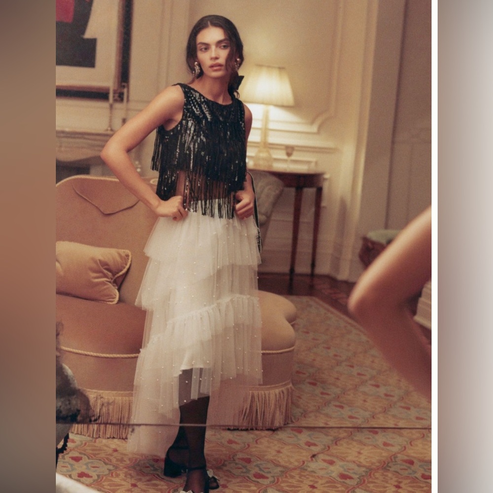 Anthropologie Pearl and Tulle Skirt